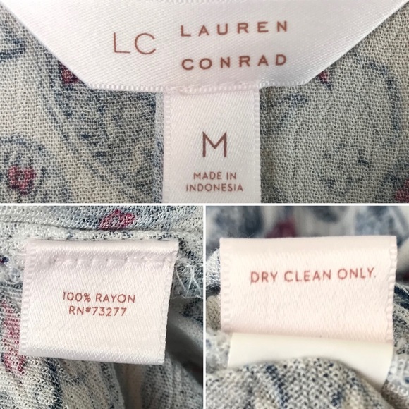 LC LAUREN CONRAD 3/4 Sleeve Boho Ruffle Blouse - Picture 6 of 6